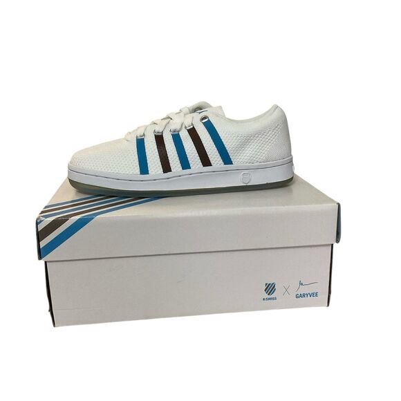 Clouds and Dirt K-Swiss Mens Sneaker Gary Vee 003 Size 7M White Knit Low Top New - Picture 1 of 7